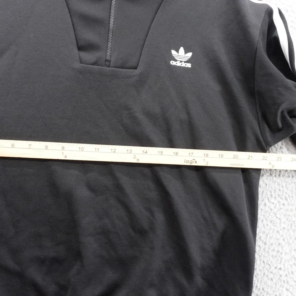Adidas Funnelneck TT Track Jacket M Black Men Originals 3Stripe Zip Pullover NEW